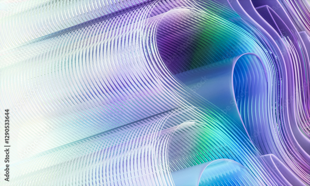 Poster 3d rendering of abstract digital layered crystal glass background. digital technology concept.
