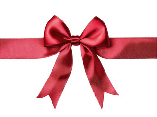 Fototapeta premium Elegant Red Satin Ribbon Bow Isolated on Transparent Background Perfect for Gift Wrapping and Festive Designs