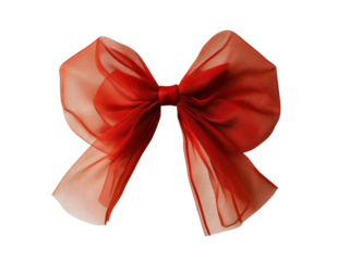 Elegant Red Sheer Bow: A Festive and Decorative Accessory