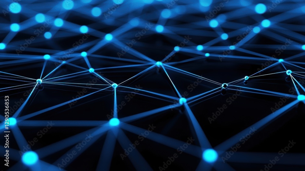 Aufkleber futuristic abstract digital background with glowing blue points and interconnected lines, symbolizin