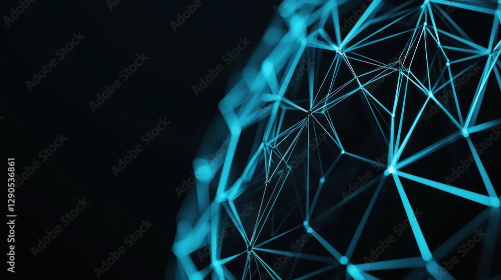 Aufkleber futuristic abstract digital background with glowing blue points and interconnected lines, symbolizin