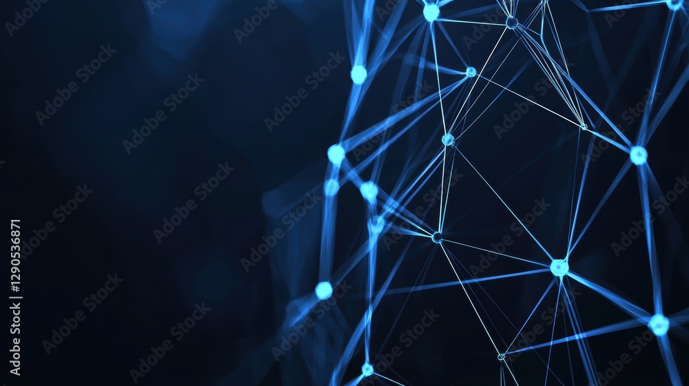 Aufkleber futuristic abstract digital background with glowing blue points and interconnected lines, symbolizin