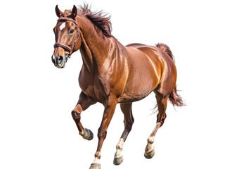 Obraz premium Magnificent Chestnut Horse in Motion A Stunning Display of Power and Grace