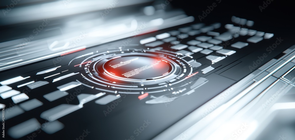 Poster futuristic holographic document management interface, showing seamless data access, ai automation, a