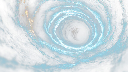 a blue vortex with a light coming from the center