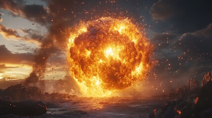 Fiery Orb of Destruction: A Post-Apocalyptic Sunset