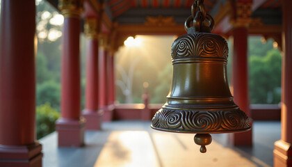 Historic Bell Symbolizing Tradition and Harmony in a Cultural Setting