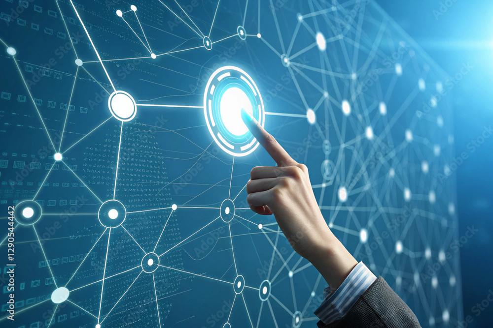 Wall mural data integration system. binary data transfer. connect internet network between application. busines
