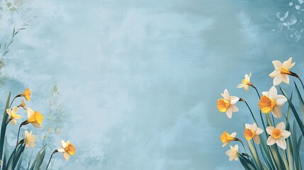 Serene Springtime Daffodils: A Pastel Floral Masterpiece
