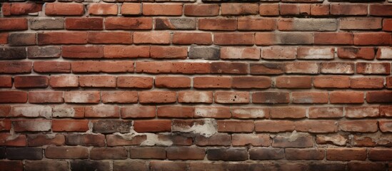 Fototapeta premium Textured brick wall background featuring earthy red and brown tones with irregular patterns, perfect for cover pages and graphic designs.
