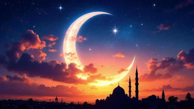 Background of nighttime sky with cloud and full moon with shiny. Natural beauty at night with beautiful moon behind cloud. Cross process and vintage effect tone.