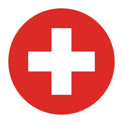 Switzerland circle flag logo icon digital vector illustration