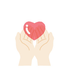 ハートを包む手