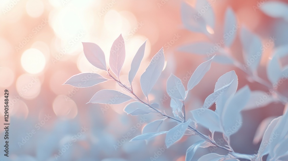 Aufkleber soft light filters through leaves in a tranquil setting, creating a serene atmosphere in nature?s em