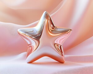Rose Gold Star on Peach Fabric