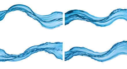 Dynamic Blue Water Wave Flow - Stock Image