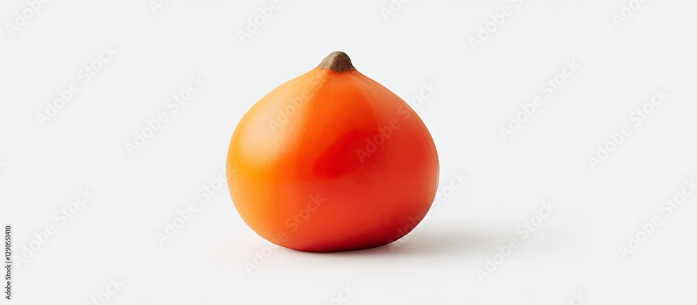 Poster vibrant orange pumpkin with a smooth surface resting on a light neutral background showcasing its ro