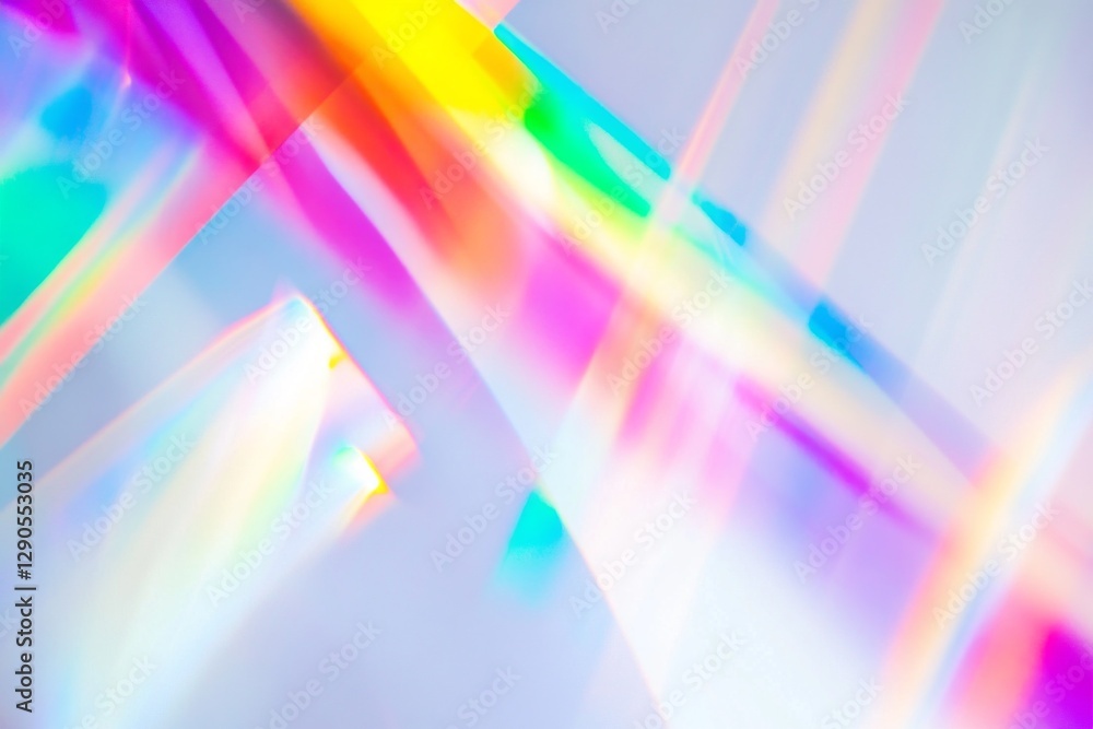 Aufkleber Colorful streaks dance across a pristine white canvas, merging and overlapping in a harmonious explosion of hues