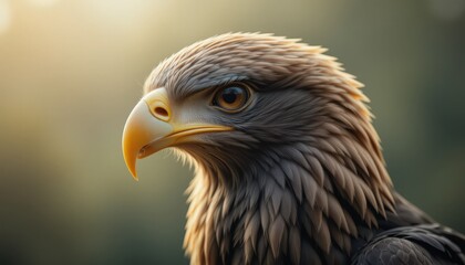 Fototapeta premium Close-up of a majestic eagle's head and neck