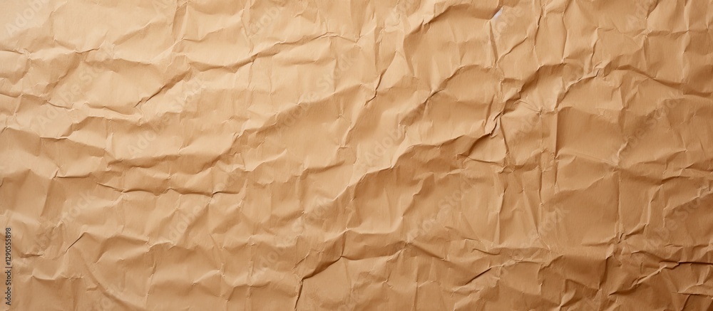 Poster brown crumpled corrugated cardboard texture with torn edges on a clean white background showcasing l