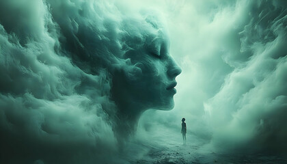 Cloud Woman, Silent Figure, Mystical Landscape