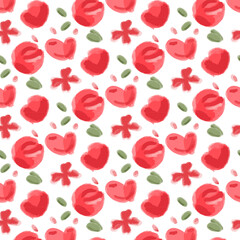 rose flower with watercolor style seamless pattern