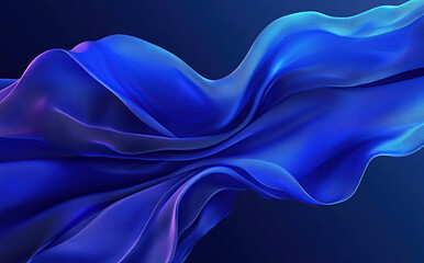 Obraz premium Abstract Blue Flowing Fabric Background