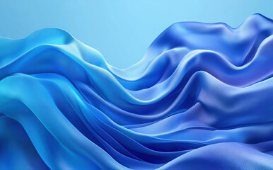 Obraz premium Abstract Blue Wave Flowing Fabric Background