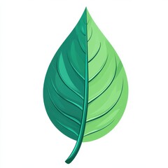 Minimalistic 2D Leaf Design on White Background