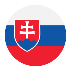 Fototapeta premium Slovakia flag circle icon vector illustration design