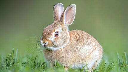 Fototapeta premium Adorable rabbit in grassy field
