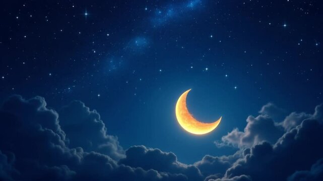 Background of nighttime sky with cloud and full moon with shiny. Natural beauty at night with beautiful moon behind cloud. Cross process and vintage effect tone.