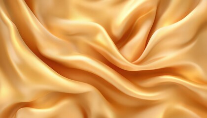 Obraz premium Golden Silk Fabric Drapes Luxurious Texture and Elegant Flow
