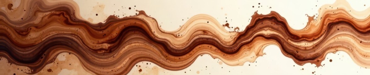 Rich chocolate watercolor, coffee & cream marbled effect, light, blend, art
