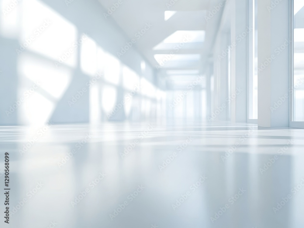 Poster abstract light, hallway architecture with luminous illumination design