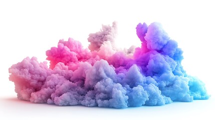 Abstract Colorful Smoke Cloud Burst: A Digital Art Piece
