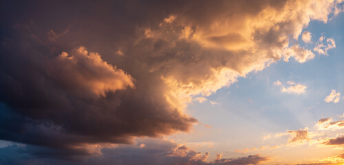 Stormy Sky with dramatic clouds at dusk
