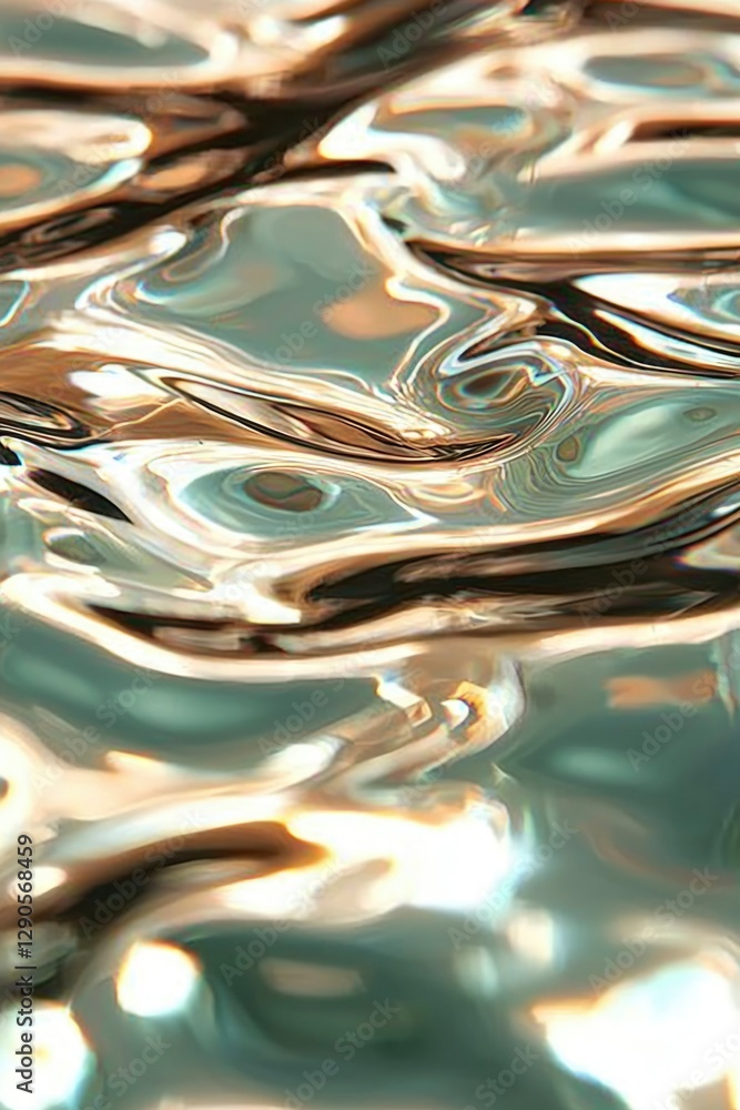 Aufkleber water surface reflects light, creating abstract ripple patterns for backgrounds