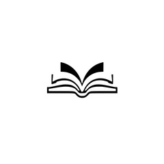 Elegant black and white open book icon.
