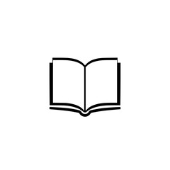 Illustration of an open book with blank pages and a white background.