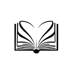 Open Book with Heart-Shaped Pages.