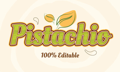 Pistachio text effect premium vector