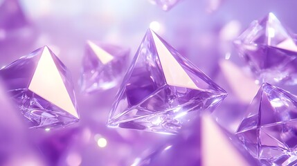 Mesmerizing Purple Crystals Glowing in Soft Light, Ethereal Beauty Display