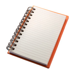 Spiral Notebook: Orange, Dot Grid, Stationery isolated on transparent background