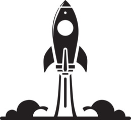 rocket silhouette vector icon logo illustration