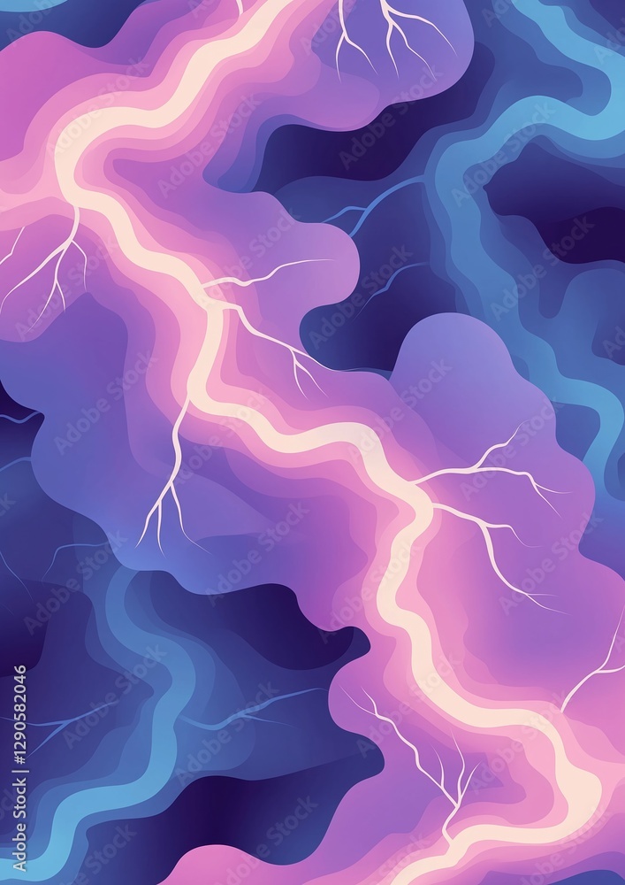 Aufkleber abstract digital art piece with a combination of pink and blue colors. the background is filled with