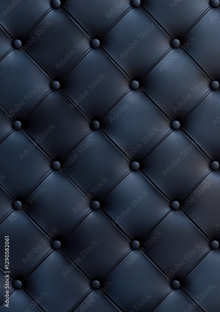 Poster close-up of a dark blue leather texture with a diamond pattern. the pattern is made up of small, eve