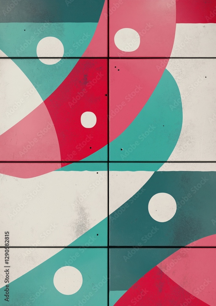 Poster abstract graphic design with a combination of different colors and shapes. the background is divided