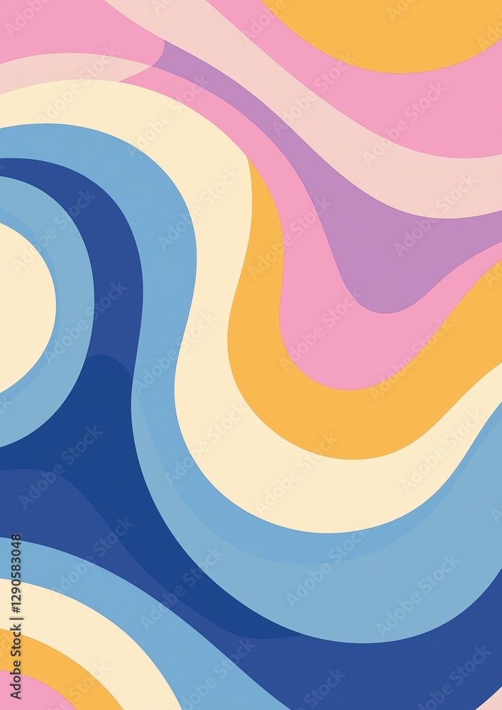 Poster abstract digital art piece with a colorful and modern design. it has a combination of different colo