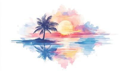 This t-shirt design features a stunning palm tree silhouette with elegant leaves, capturing a tropical and relaxing beach vibe. Perfect for nature lovers!